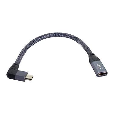 Imagem de Xiwai Cabo de extensão USB 3.1 tipo C macho para fêmea com ângulo esquerdo e direito com capa para laptop