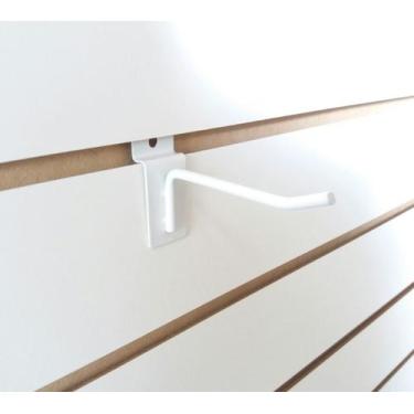Imagem de Ganchos Para Painel Canaletado Cor BRANCO 10CM - 10 UNIDADES