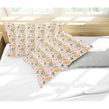 Imagem de Par de Fronhas Estampa Folhas Diversas Coloridas - Core Decore