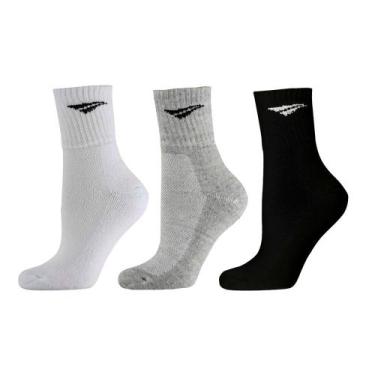 Imagem de Kit c/ 3 Meias Esportivas Penalty X Cano Alto Masculina 39/44 Branco/C
