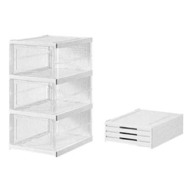 Imagem de Sapateira com 3 caixas organizadora  dobrável - bazar do saara