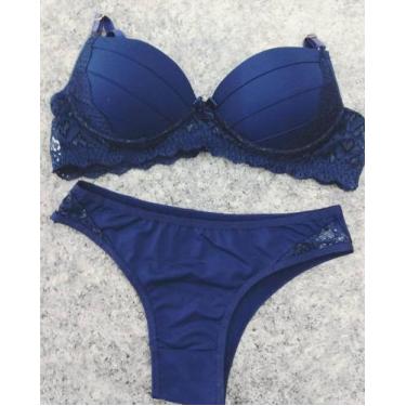 Imagem de Conjunto Lingerie feminino azul marinho - Ismeria Lingerie , M