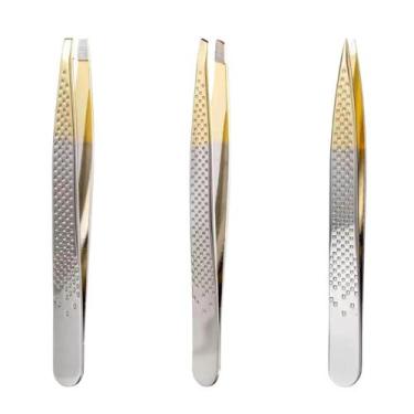 Imagem de Kit Pinças Silver Gold Enox Belliz C/3 - BELLIZ COMPANY