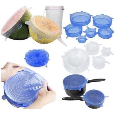 Imagem de Tampa De Silicone Flexivel Reutilizavel Kit 6 Unidades - oem
