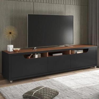 Imagem de Rack para tv jersey 1,80 casa d preto/dakota - village móveis