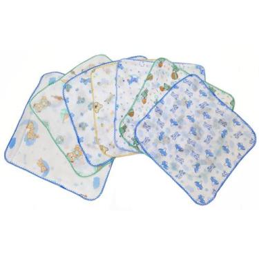 Imagem de Kit 10 Fraldas + 5 Cueiros + Toalha De Banho + Presente - Dugu, Mascul