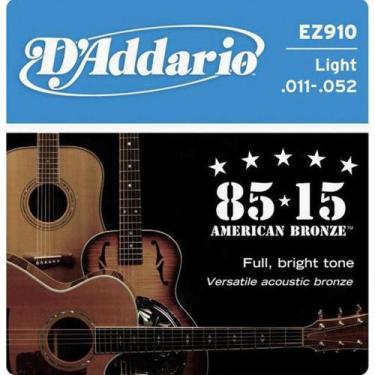 Imagem de D'Addario - Encordoamento Bronze Wound 011 Para Violão EZ910 - D Addar