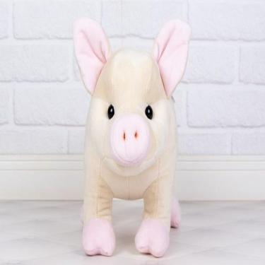 Imagem de Porco pelúcia realista 23 cm fazendinha - CKD CONFECCOES