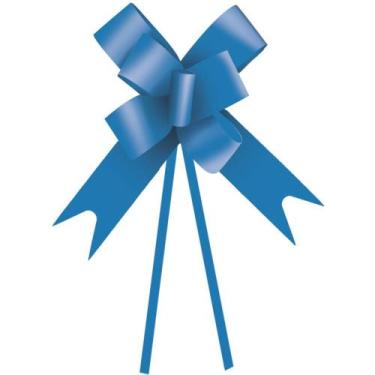 Imagem de Título do Produto: Laço Pronto Liso 18MM Azul C/10UN - Pacote com 20 -