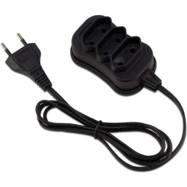 Imagem de Extensão Elétrica Bipolar 3M com 3 Entradas - Preto - Force Line