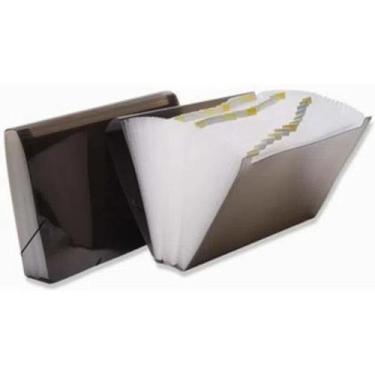 Imagem de Pasta Sanfonada Plástica Ofício 31 Divisoes - Fume - Polibras