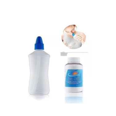 Imagem de Frasco Para Lavagem Nasal 250ml + Soro Limpeza Nariz 100g - Sea Salt, 