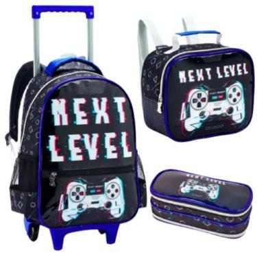 Imagem de Kit Mochila De Rodinha Infantil Menino Gamer Escolar - Yepp