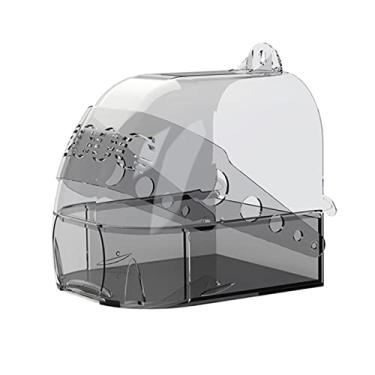 Imagem de Baoblaze Caixa de banho de pássaros gaiola para pendurar box box alimentador banheira para papagaios acessórios canários de animais