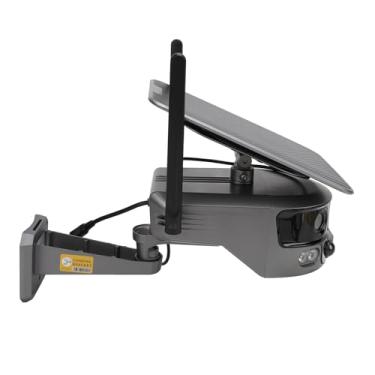 Imagem de Câmera de Segurança Solar, Lente Dupla, 4K, 8MP, Visão Noturna Colorida, Detecção de Movimento, Rede 4G, Câmera de Vigilância Externa