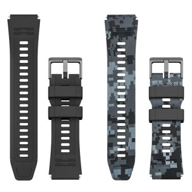 Imagem de Pulseira de relógio inteligente de 22 mm, pacote com 2, para AMAZTIM Smart Watch M2/T2, para relógio CARBINOX Vortex, compatível com SUNKTA K-52, pulseiras esportivas, pulseira ajustável, pulseira