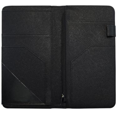 Imagem de Livro de servidor com zíper e bolso magnético garçonete livro de garçom carteira restaurante garçom organizador de garçons adequado avental de servidor com bolso para dinheiro 12 cm x 23 cm (grande