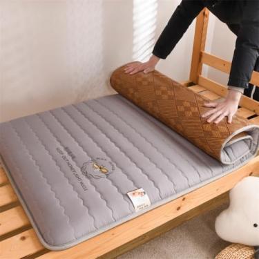 Imagem de KUGGKKTP Colchão futon, colchão japonês, tapete de dormir, tapete de tatame, portátil, tailandês, para solteiro, solteiro, Queen, casa, dormitório, ioga, meditação, tapetes