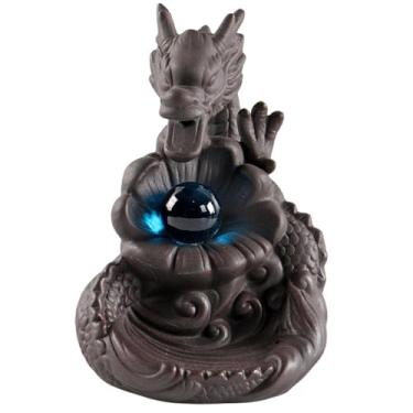 Imagem de Generic Suporte de incenso de dragão, suporte de incenso de cerâmica cascata, ornamento, queimador de incenso artesanal de cachoeira para jardim, Style a