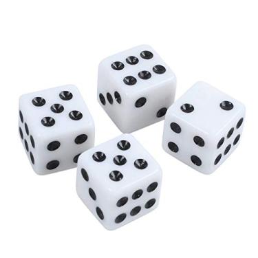 Imagem de Topxome 4 pçs/conjunto de tampas de haste de válvula de ar de pneu de dados para carro, caminhão, bicicleta, quadriciclo, aro de roda, acessórios de bicicleta (branco)