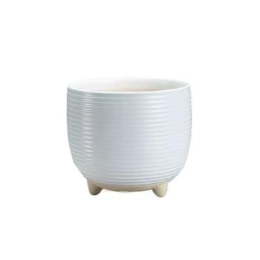 Imagem de LICONG-2020 Vaso de plantas interno/externo, simples com pés, respirável, sentido sênior de grandes vasos de flores de cerâmica especiais para uso doméstico, decoração de casa, presente para amantes