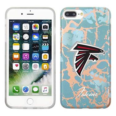 Imagem de Prime Brands Group Capa de celular para Apple iPhone 8 Plus/7 Plus/6S Plus - azul-petróleo/ouro rosa - licenciado pela NFL Atlanta Falcons