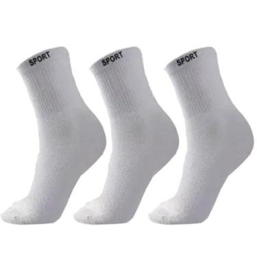 Imagem de 12 Pares Meias Masculina Cano Alto Grossa Algodão Oferta - Sport, Bran