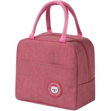 Imagem de Bolsa Térmica com Alça Marmita Lancheira Fitness Academia Trabalho Cerveja Passeio Camping Impermeável Premium (ROSA)