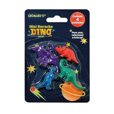 Imagem de MINI BORRACHA FORMATO DINO CORES SORTIDAS LEO&LEO