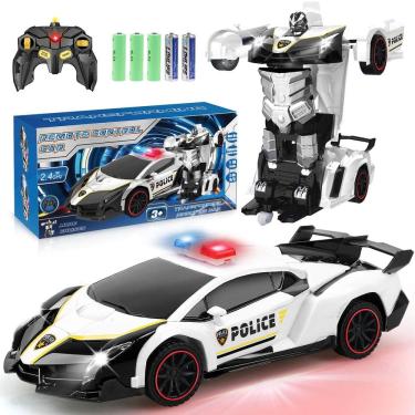Imagem de Carro de controle remoto Dolanus Transforming Police Robot Black