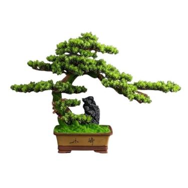 Imagem de Vaso de árvore falsa para ambientes internos Bonsai para casa e vegetação, ornamentos de Feng Shui, vaso de bonsai de pinheiro artificial