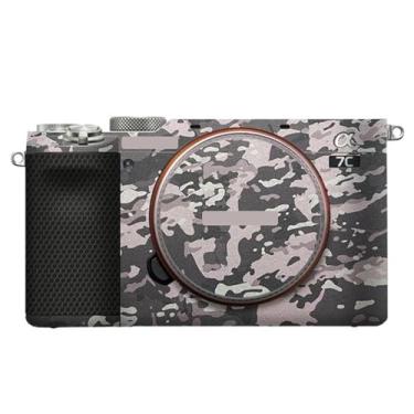 Imagem de JERXTTON Adesivo de capa de câmera para Sony A7C protetor de câmera película protetora antiarranhões decoração (Camuflagem de campo)