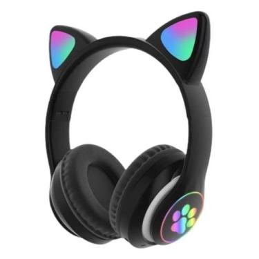 Imagem de Fone De Ouvido Bluetooth Orelha Gatinho Infantil Led Sem Fio - NoBrand