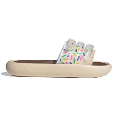Imagem de adidas Sandália Zplaash Slide unissex para adultos, Areia cristalina/marrom/branco, 9 Women/8 Men