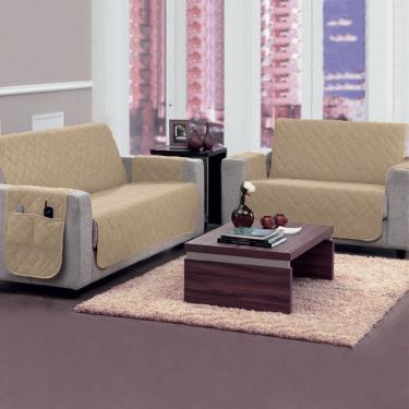 Imagem de Kit Protetor de Sofá 2 e 3 Lugares Matelado com Bolso Organizador