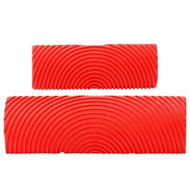 Imagem de 2 Peças De Ferramenta De Grão De Madeira, Fabricante De Grão De Madeira Natural De Borracha, Pincel De Efeito De Ferramenta De Grão De Madeira Vermelha, Ferramenta De Pintura De Grão De Madeira Para D