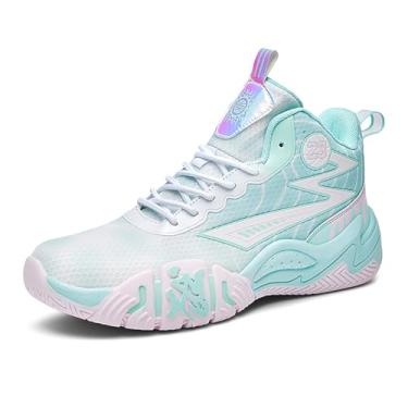 Imagem de Novetra Tênis de basquete masculino, calçados esportivos, design antiderrapante respirável, amortecimento leve, calçados casuais de treinamento(Pink,34 BR)