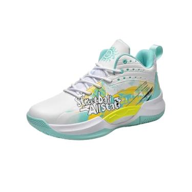 Imagem de Novetra Tênis de basquete masculino, entressola acolchoada, alta densidade, antiderrapante, altamente respirável, tênis de corrida esportivos(Orange,34 BR)