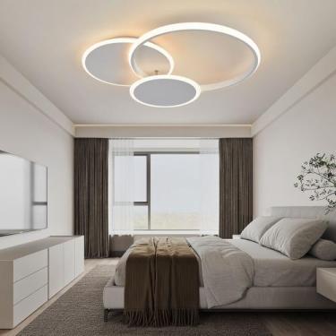 Imagem de Luminaria Lustre Fixo de Teto Redondo Branco Quente 50w - Paylow