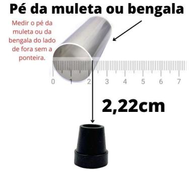 Imagem de 2 Ponteira/ Sapata/ Pé de Muletas E Bengalas (7/8''-2,22cm) - VABADUS