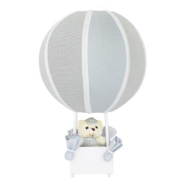 Imagem de Abajur Balãozinho Urso Cinza Quarto Bebê Infantil - Potinho de Mel