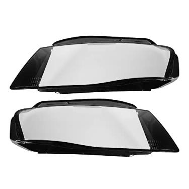 Imagem de X AUTOHAUX 1 par de faróis dianteiros de carro tampa de lente transparente capa de policarbonato para Audi A4 B8 2009-2012 8K0941029C 8K0941030C