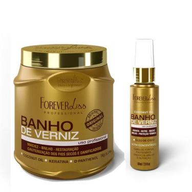 Imagem de Kit Mascara 1kg e Óleo Banho de Verniz Forever Liss - Forever Liss Pro