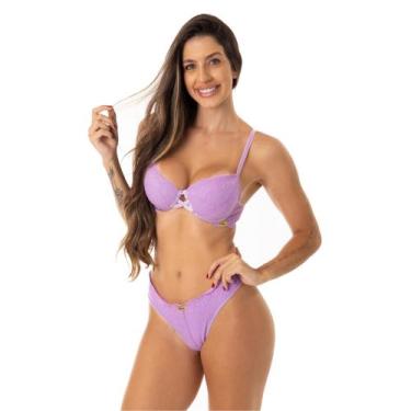 Imagem de Conjunto lingerie com bojo decote em Renda Transpassado - Encanto, Lil