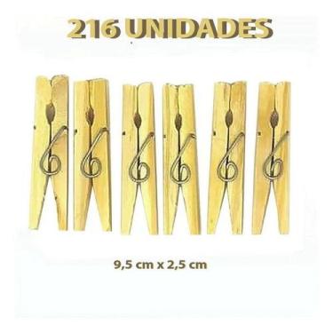 Imagem de Prendedor De Roupa Madeira Pacote com 216 Unidades Gigantão - AGUIA BR