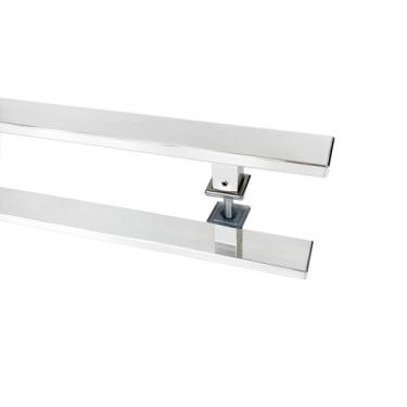 Imagem de Puxador de Porta Duplo Em Alumínio 40cm Modelo Flat Aluminum - DECORPL