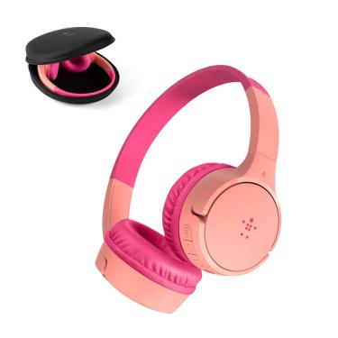 Imagem de Fones de ouvido sem fio Belkin SoundForm Mini Kids com microfone rosa