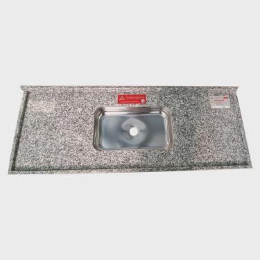Imagem de Pia de Cozinha Granito 140 Cm Corumba Standard Cuba Simples Cinza Corumba