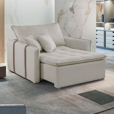 Imagem de Poltrona Cama em Madeira Eucalipto 110 cm Detroid Yescasa Veludo