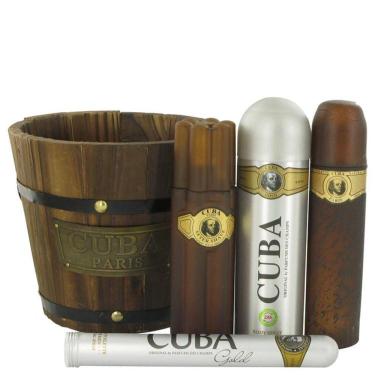 Imagem de Perf. Colônia Masc. Cuba Gold Fragluxe Cx. Pres.100ml Edt + 35ml Edt + 200ml Des. + 100ml Pós Barba